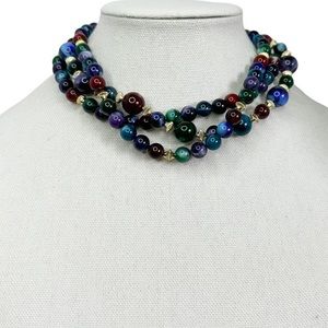 Vintage Glass Bead Collar Necklace